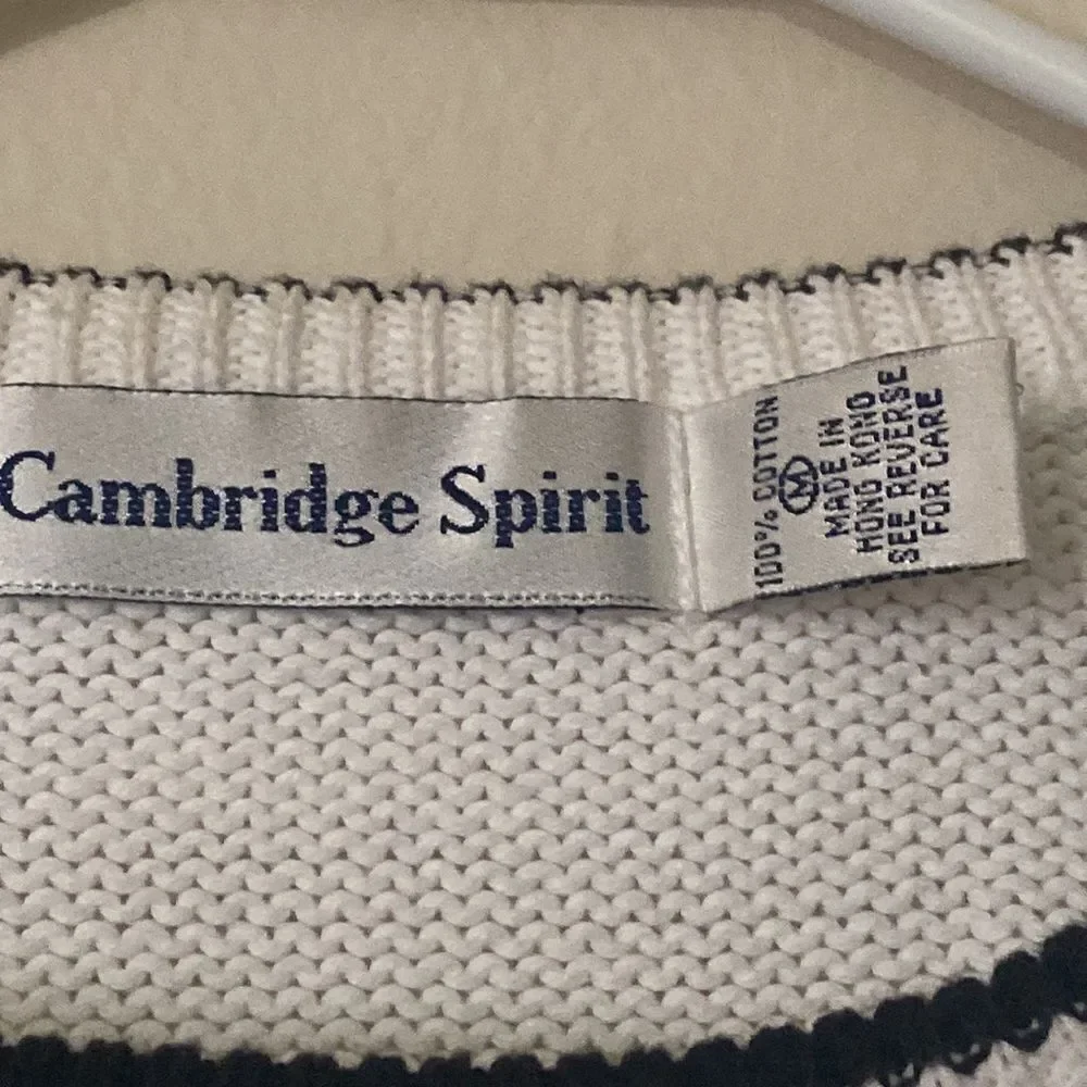 Cambridge Spirit 💯 Cotton Knit Women Top Size M - Picture 4 of 9